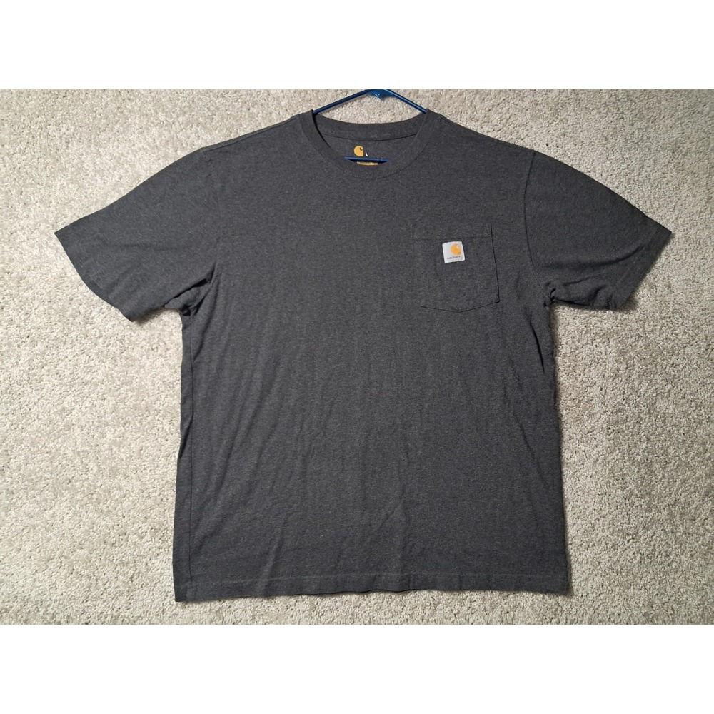 Carhartt T-Shirt Mens L Gray K87 CRH Original Fit Pocket Short Sleeve Workwear